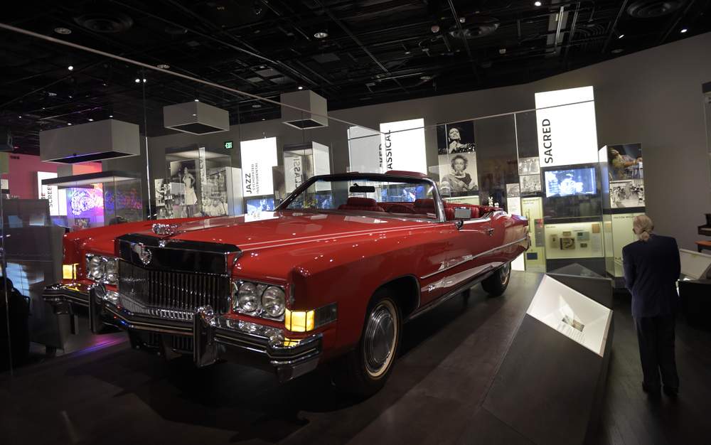 Chuck Berry's 1973 Cadillac Eldorado is on display at the National Museum of African American History and Culture. (AP Photo\/Susan Walsh)