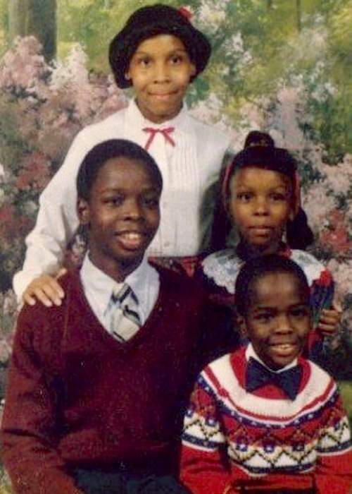 The Pecou children are from left to right; Kwasi, 15, Namibia, 13 (top), Nefateri, 6, and Fahamu, 7, taken in 1982 in South Carolina. PHOTO COURTESY OF PECOU FAMILY.
