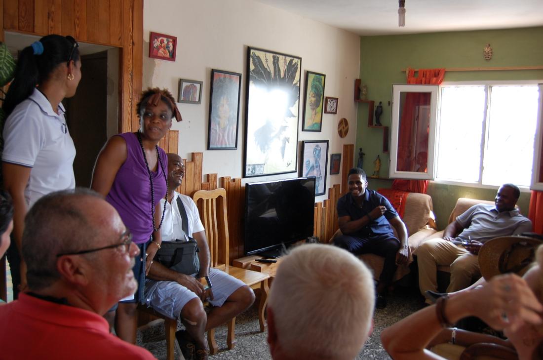 The Atlanta group visits with Afro-Cuban hip-hop artists in their home in Regla, a neighborhood in Havana.Photo: Katie Leslie / kleslie@ajc.com