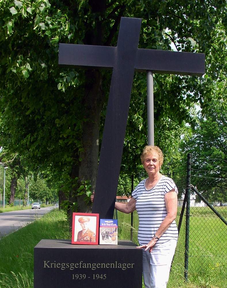 Laura at the entrance to Stalag IIa, the place where the POWs on the sick wagon were turned away because of a typhus epidemic. \/ Contributed photo 
