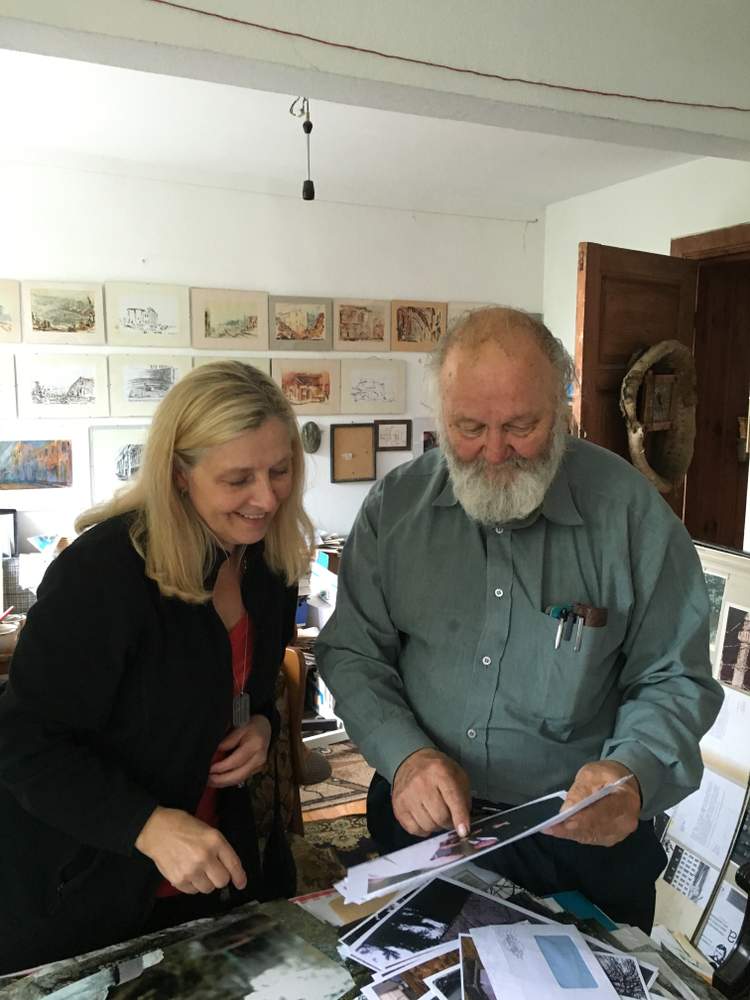 Ellen with sculptor Zygmunt Wujek. \/ Photo contributed by Ellen Hartman