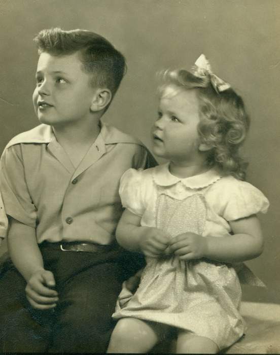 Greene and his cousin Roz in 1949. Contributed by J. Ross Greene