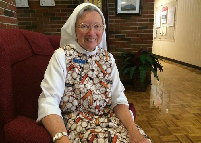 Sister Marian helps care for residents at the Our Lady of Perpetual Help hospice, where she also lives. The Hawthorne Dominican facility is immediately across the street from Turner Field. Photo by Bo Emerson