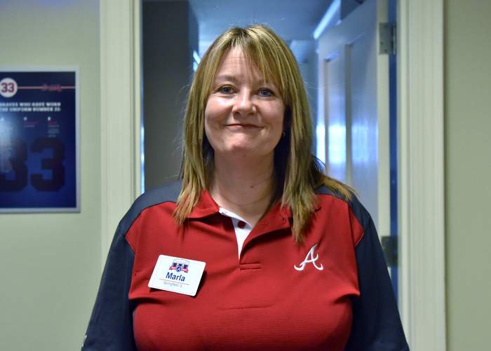 Marla Lowrie at Club Level of the Turner Field.
