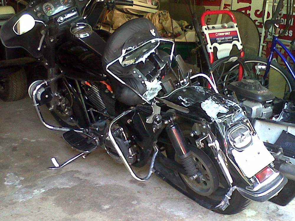 Tim Keel was thrown from his bike in a motorcycle accident May 2, 2011. A truck hit him from behind when Tim was stopped behind a school bus. Contributed photo.