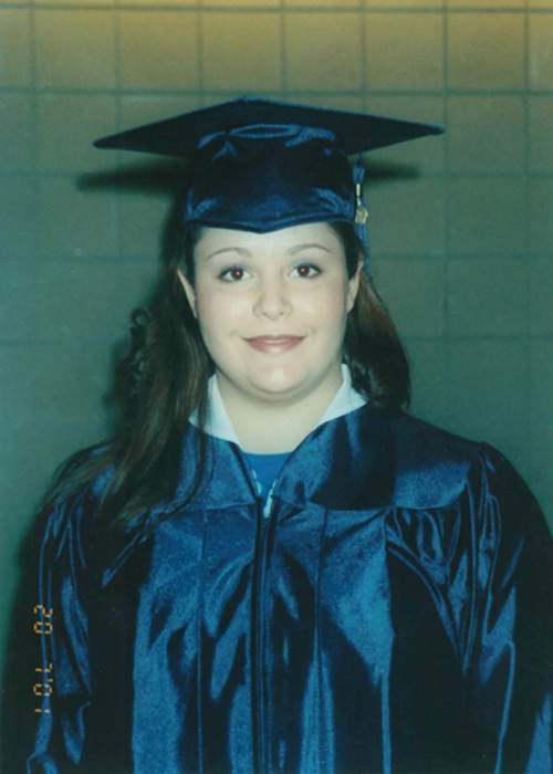 Stephanie&#39;s 2001 high school graduation photo. Her family remembers her as someone with a keen sense of humor who also struggled with depression and anxiety. (Family photo)