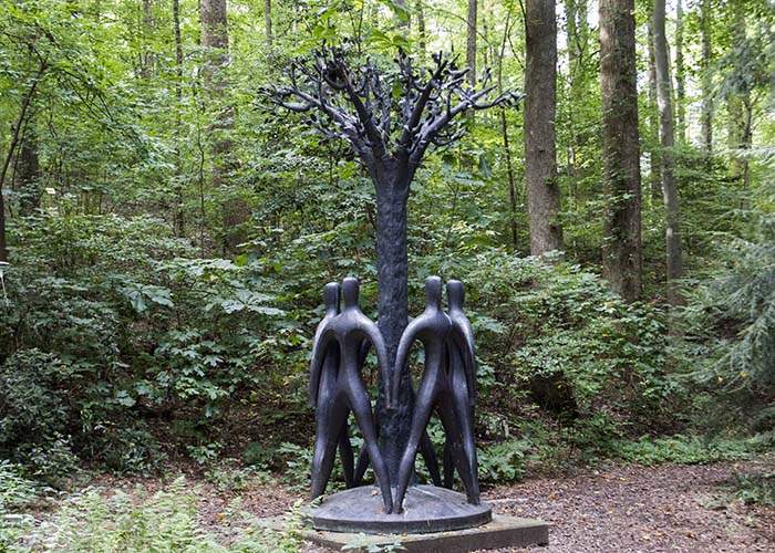 The first site designated a Garden for Peace was the 5-acre Swan Woods at the Atlanta History Center. The centerpiece is this 14-foot bronze sculpture by Georgi Jataridze. Chad Rhym\/Chad.Rhym@ajc.com