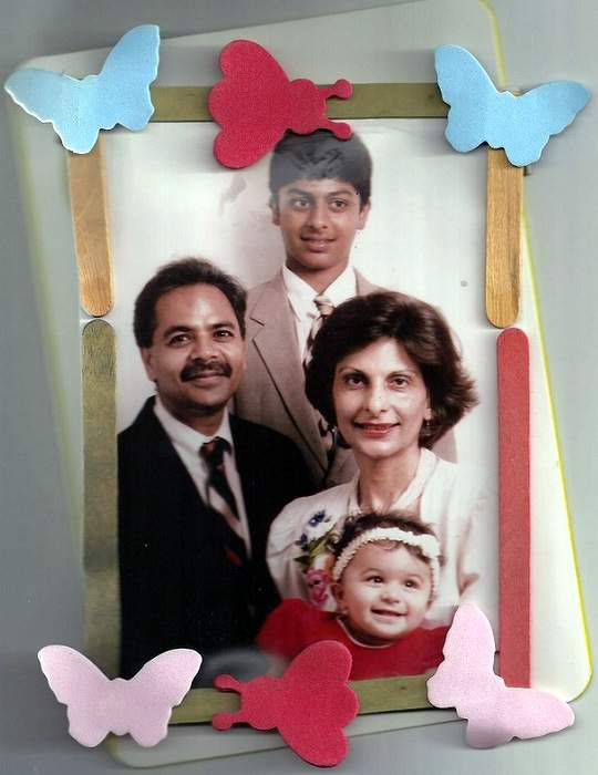 A family portrait of Gulshan, Dean, Faisal (top) and Shahla. 
