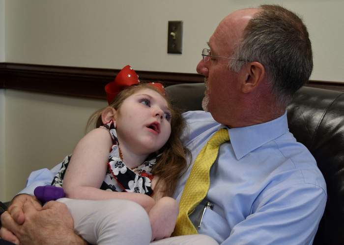 Rep. Allen Peake with Haleigh. 