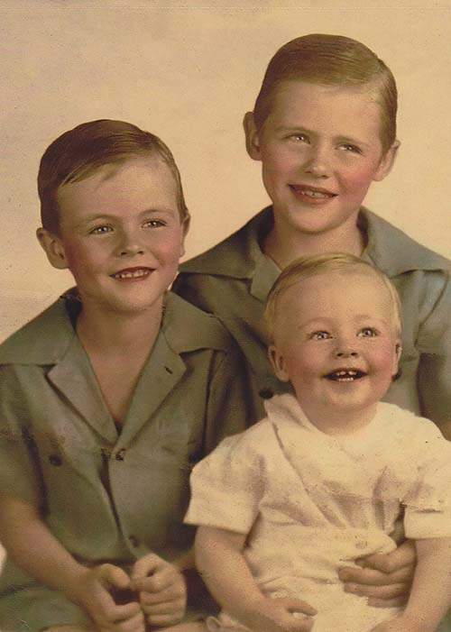 Maurice Hilliard Jr. (clockwise from top right), Joe Hilliard and Jim Hilliard in 1943. Contributed