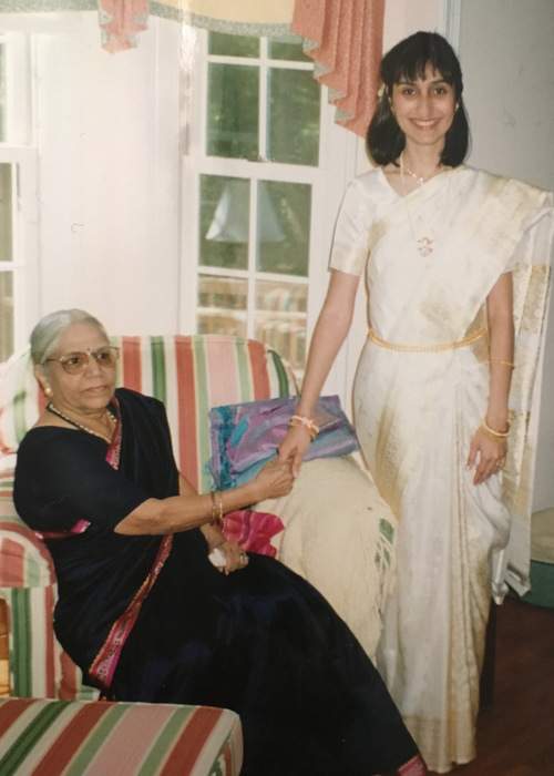 Anjali with her grandmother, Avva, in 1997. Contributed by Anjali Enjeti