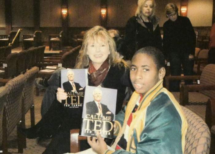 Vicki and Leon at a Ted Turner booksigning event at the Carter Center. Family photo.