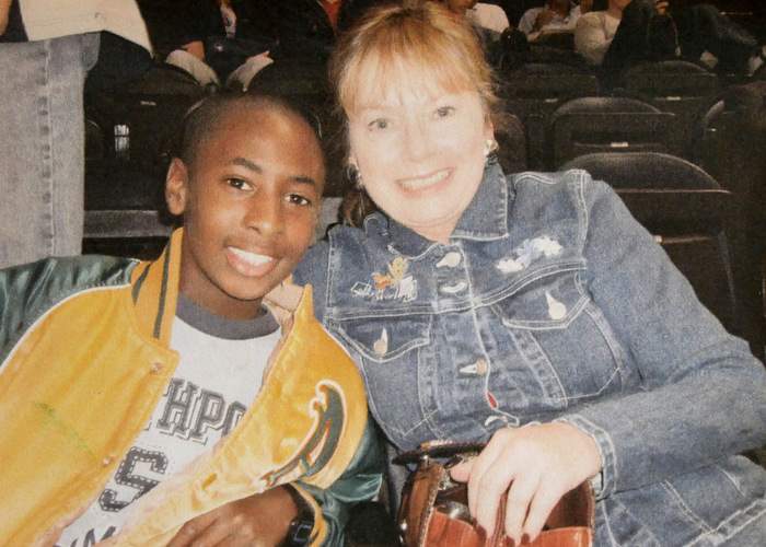 Vicki and Leon attend a Thrashers game. Family photo.