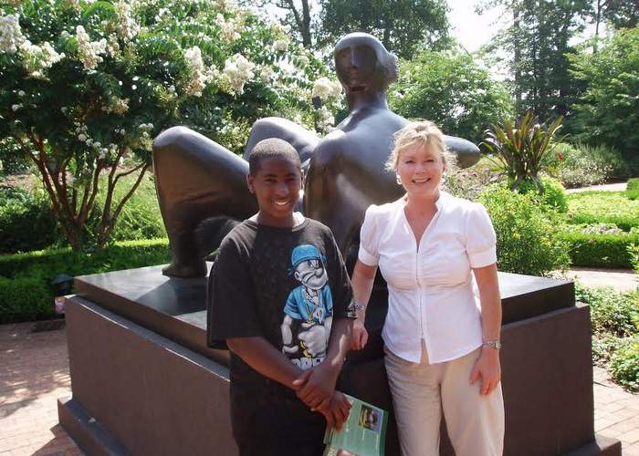 Vicki and Leon, 12, at the Atlanta Botanical Garden. Family photo.