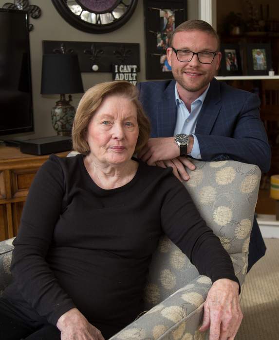 Josh visits his grandmother, Lois Verlander, in her Alpharetta home last month. His grandmother’s home often served as a safe refuge for Josh as he struggled with teh fallout from his addictions. CONTRIBUTED BY STEVE SCHAEFER