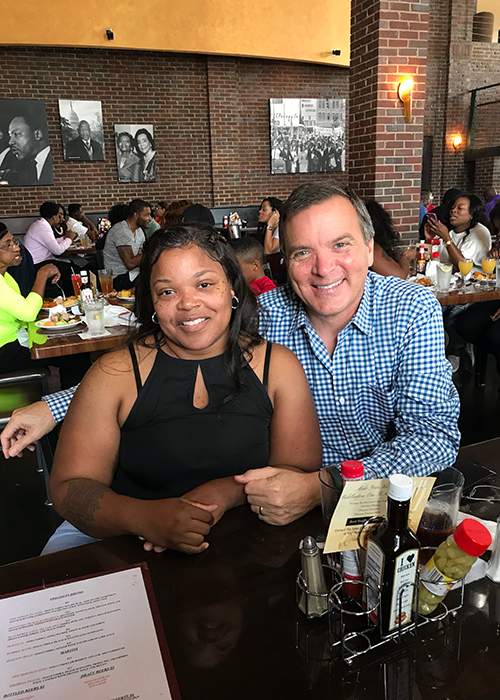 Chris McGinnis with Shirley Walker’s granddaughter, Shirley “Punkin” Walker. Contributed photo