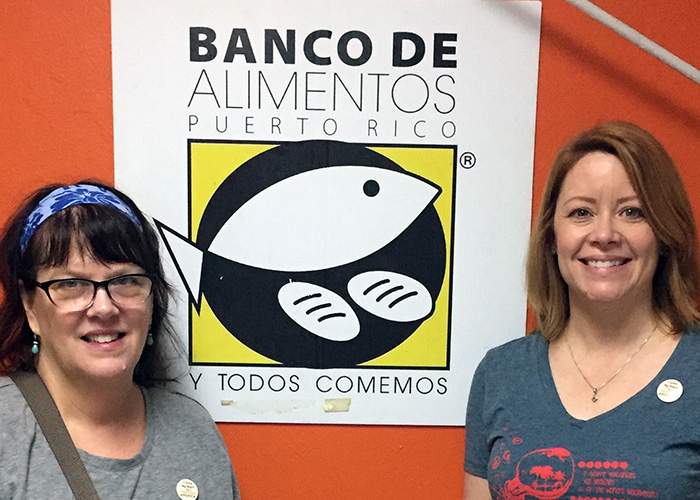 Suzanne Van Atten (left) and Shelly Williams Kuras at Banco de Alimentos. Contributed photo
