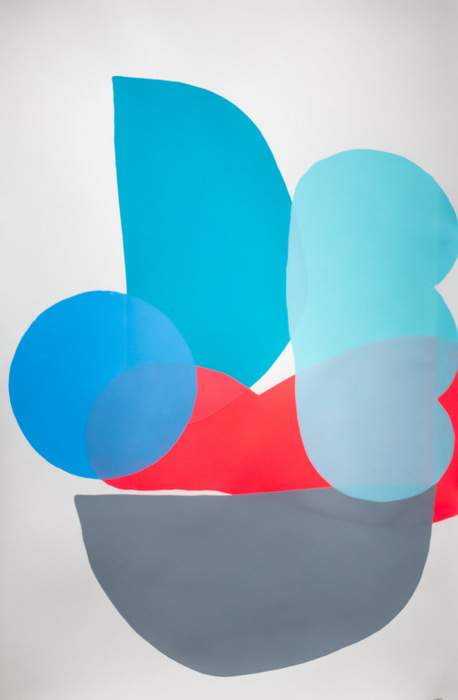 A monoprint silkscreen, "Shapes 2" is one of Brewer's pieces showcased in a 2013 solo show at Sandler Hudson Gallery.