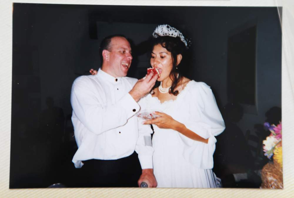 A photo from Frank and Adriana's public wedding. SPECIAL