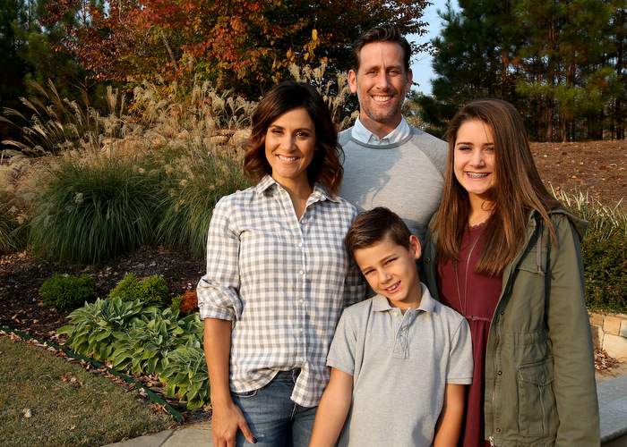 Mark and Annalee with their daughter Eva and son Blake at their home in Milton.
