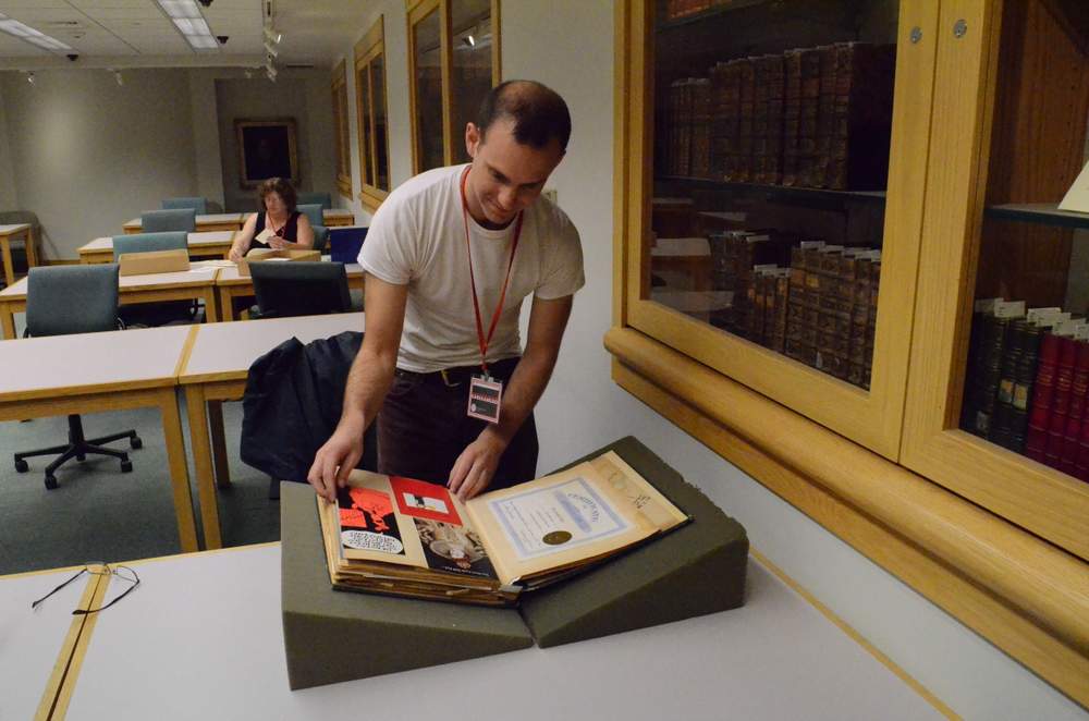 Jeff Ernsthausen researches his uncle,  Richard Heyman, at Cornell University. / Contributed