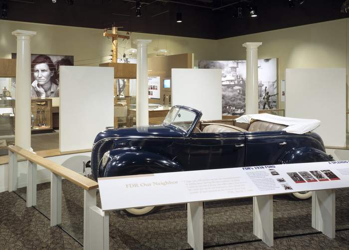 Visitors to the Little White House in Warm Springs can take a look at several of President Franklin Delano Roosevelt’s cars, which he drove using hand controls. CONTRIBUTED BY GEORGIA DEPARTMENT OF NATURAL RESOURCES