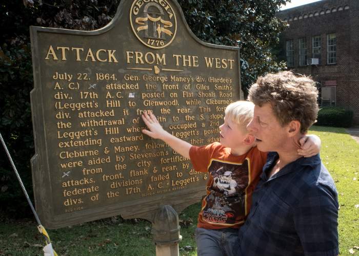 Gray and Henry’s encounter with an historic marker on Memorial Drive started their journey on a lesson in Civil War history.