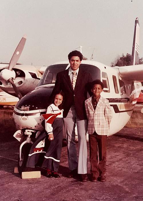 Julius with two of his four children, Patrick and Julie. Contributed photo