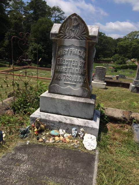 Memorial tokens are still left at Mary Phagan's grave in Marietta.PHOTO: Christian Boone / AJC