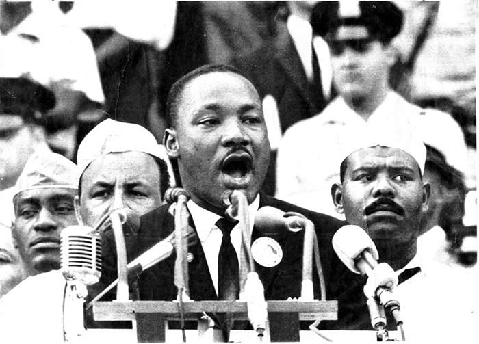 Martin Luther King Jr. delivering  his 'I Have a Dream' speech on Aug. 28, 1963. UPI Photo