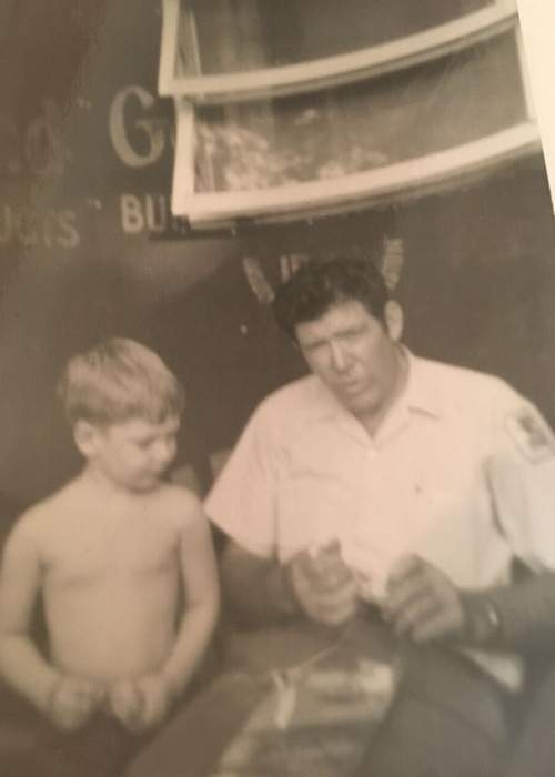 Mark Beaver (left) imagined his father’s upcoming appearance on the evening news was for performing an heroic act. 